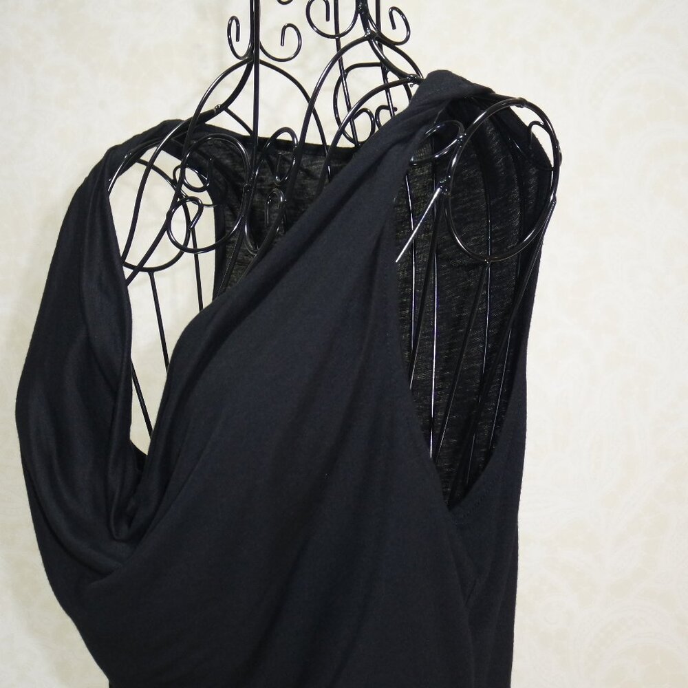 H&M Vintage Black Sleeveless Twist Shoulder Accent